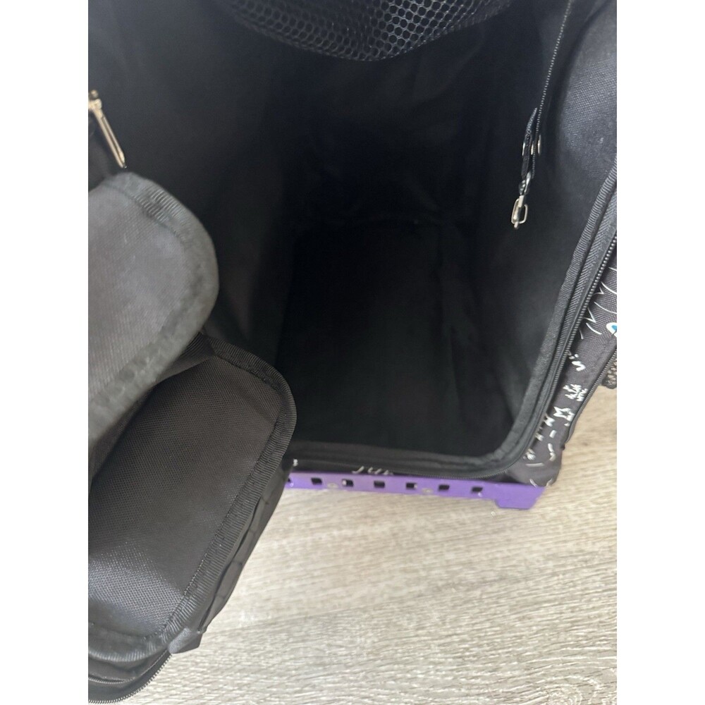 ZUCA Rolling Bag Black Purple Travel Sport Cart Backpack Wheels Ice Skating - Picture 4 of 4